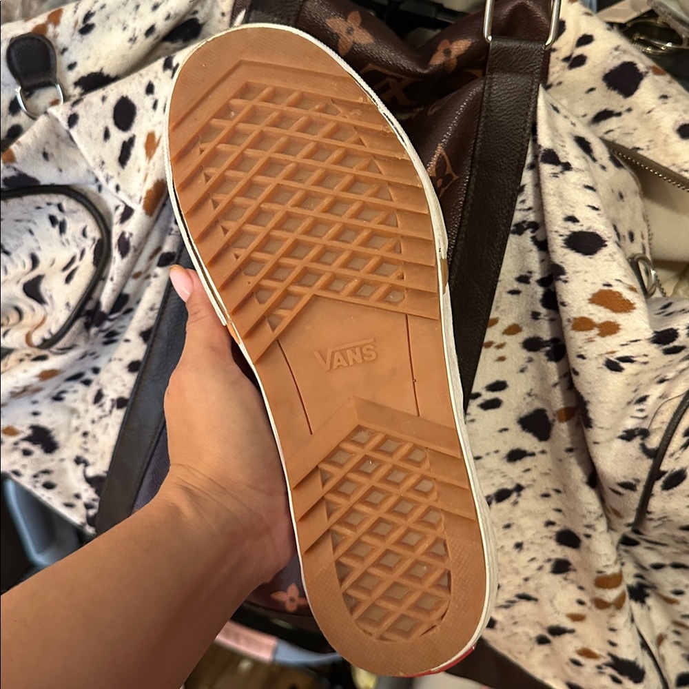 Louis Vuitton Monogram Checkered Slip-Ons in Gray and White - Picture 3 of 3